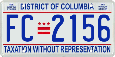 DC license plate FC2156