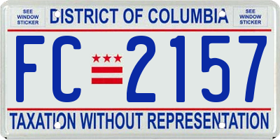 DC license plate FC2157