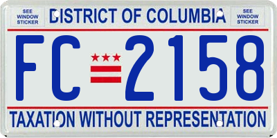 DC license plate FC2158