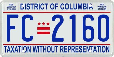 DC license plate FC2160