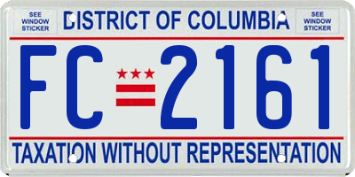 DC license plate FC2161