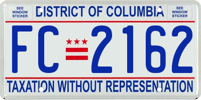 DC license plate FC2162