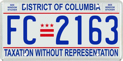 DC license plate FC2163