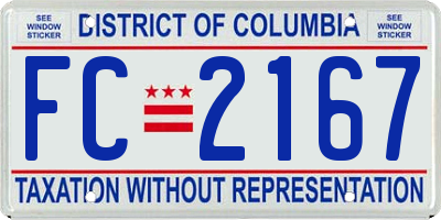 DC license plate FC2167