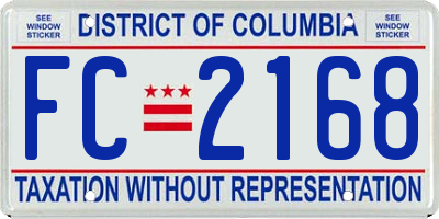 DC license plate FC2168