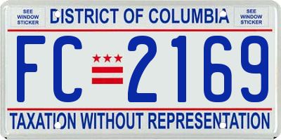 DC license plate FC2169