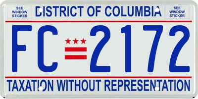 DC license plate FC2172