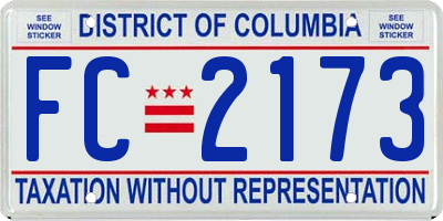 DC license plate FC2173