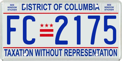 DC license plate FC2175