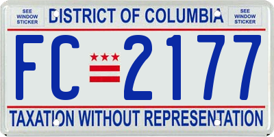 DC license plate FC2177