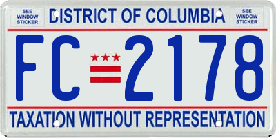 DC license plate FC2178