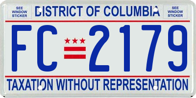 DC license plate FC2179