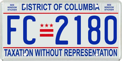 DC license plate FC2180