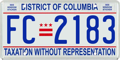 DC license plate FC2183