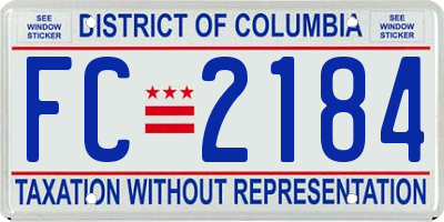 DC license plate FC2184