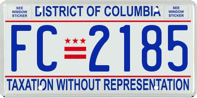 DC license plate FC2185