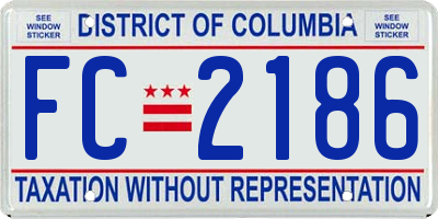 DC license plate FC2186