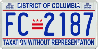 DC license plate FC2187