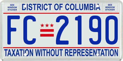 DC license plate FC2190