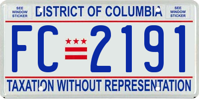 DC license plate FC2191