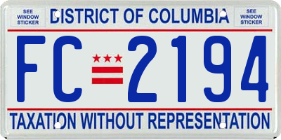 DC license plate FC2194