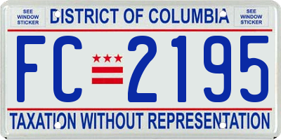 DC license plate FC2195