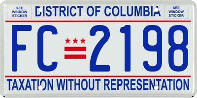 DC license plate FC2198