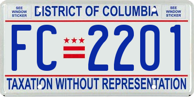 DC license plate FC2201