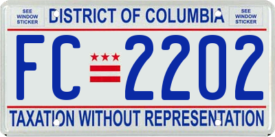 DC license plate FC2202