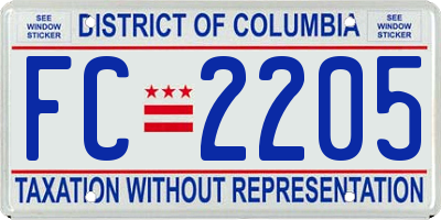 DC license plate FC2205