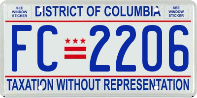 DC license plate FC2206