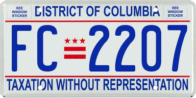 DC license plate FC2207