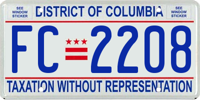 DC license plate FC2208