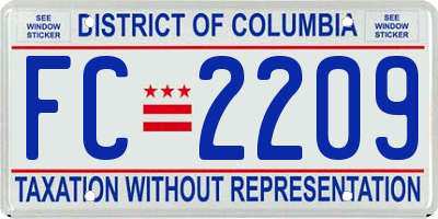 DC license plate FC2209