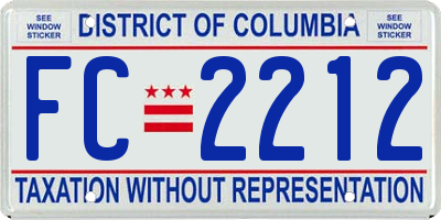 DC license plate FC2212