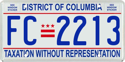 DC license plate FC2213