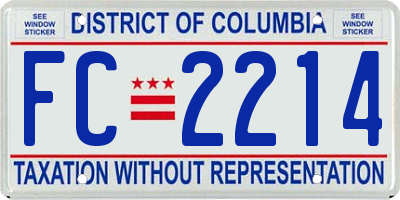 DC license plate FC2214