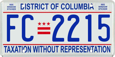 DC license plate FC2215