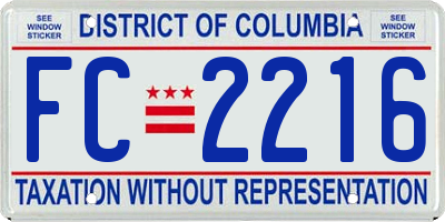 DC license plate FC2216