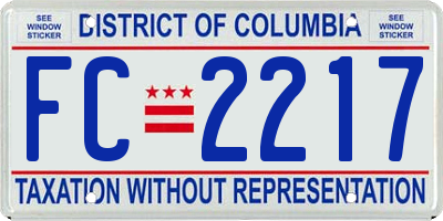 DC license plate FC2217