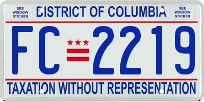 DC license plate FC2219