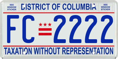 DC license plate FC2222