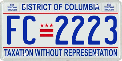 DC license plate FC2223