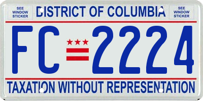 DC license plate FC2224