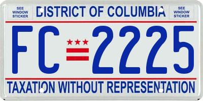 DC license plate FC2225