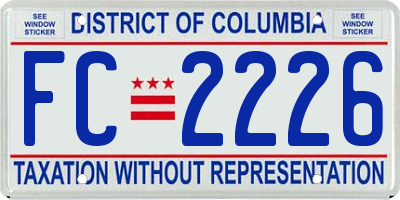 DC license plate FC2226