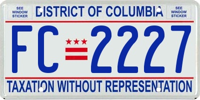 DC license plate FC2227