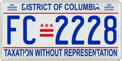 DC license plate FC2228