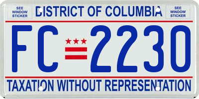 DC license plate FC2230