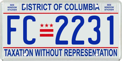 DC license plate FC2231